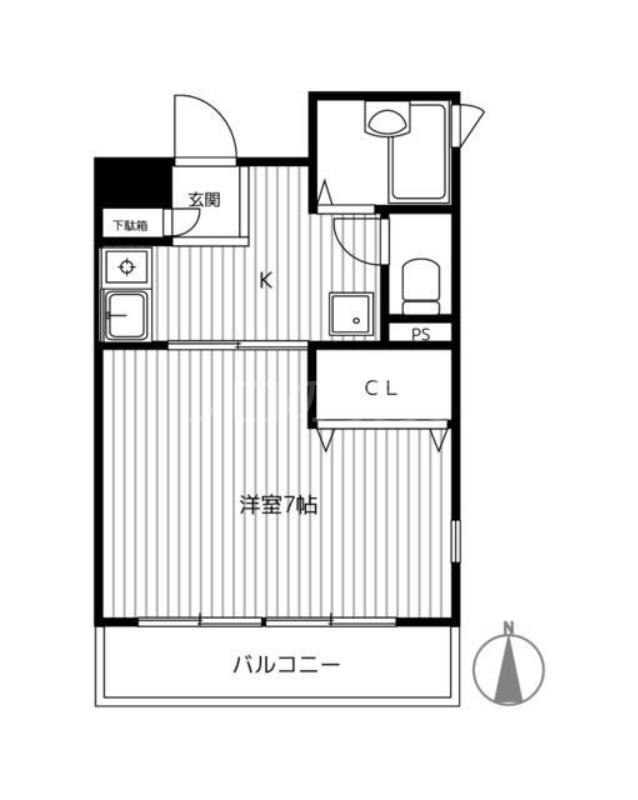 第8むさしマンション(1K/1階)の間取り写真