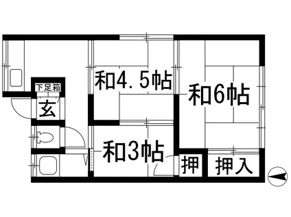 西河文化(3K/2階)の間取り写真