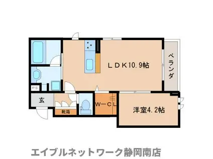 CLEF DU BONHEUR(1LDK/2階)の間取り写真