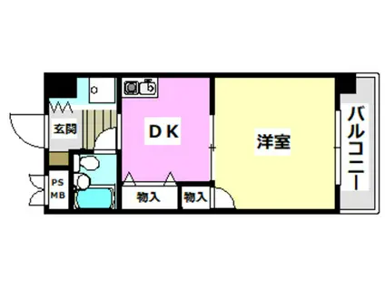 グリーンヒルII(1DK/1階)の間取り写真