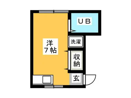 コーポI(ワンルーム/2階)の間取り写真