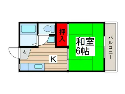 メゾンド・イナガキ(1K/2階)の間取り写真