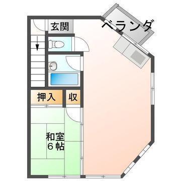高橋ビル(1LDK/3階)の間取り写真