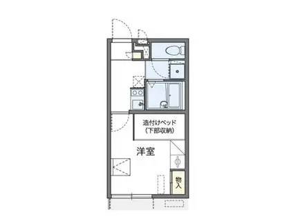 レオパレス野崎通B(1K/1階)の間取り写真