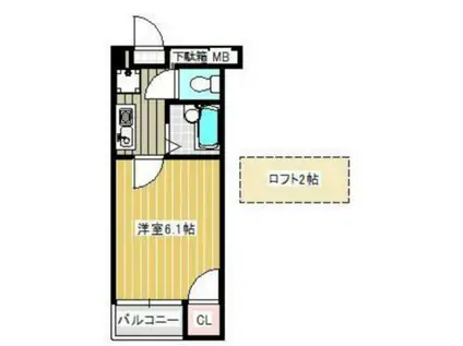 ピア本町(1K/3階)の間取り写真