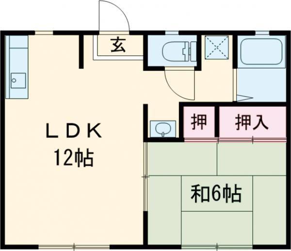 グローバルハイツ(1LDK/2階)の間取り写真