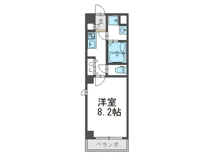 リヴィエール北久宝寺(1K/4階)の間取り写真