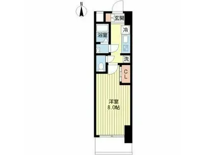 プロシード神戸元町(1K/8階)の間取り写真