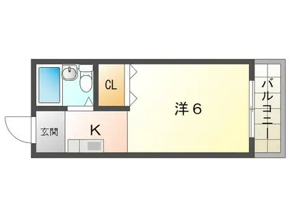 サンシティ八雲(1K/2階)の間取り写真