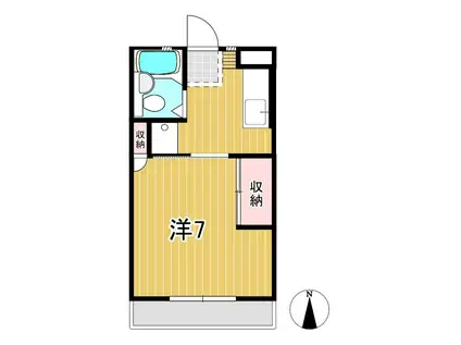 ヴィラ山茶花(1K/1階)の間取り写真