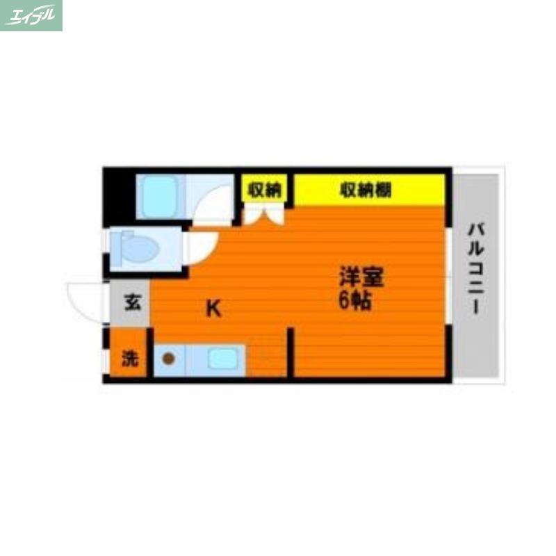 野田レジデンス(1K/4階)の間取り写真