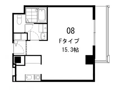 IPSXイースト(ワンルーム/10階)の間取り写真
