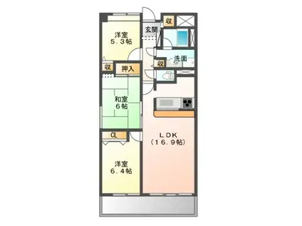 モンレーヴ千里(3LDK/7階)の間取り写真