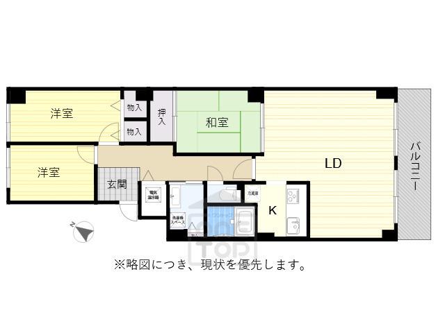 コープ野村吹田藤が丘(3LDK/1階)の間取り写真