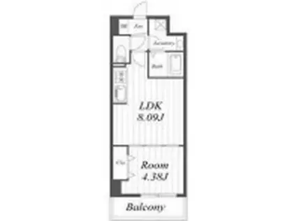 オルフェア都島(1LDK/3階)の間取り写真