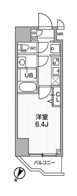 ALTERNA横濱阪東橋(1K/1階)の間取り写真