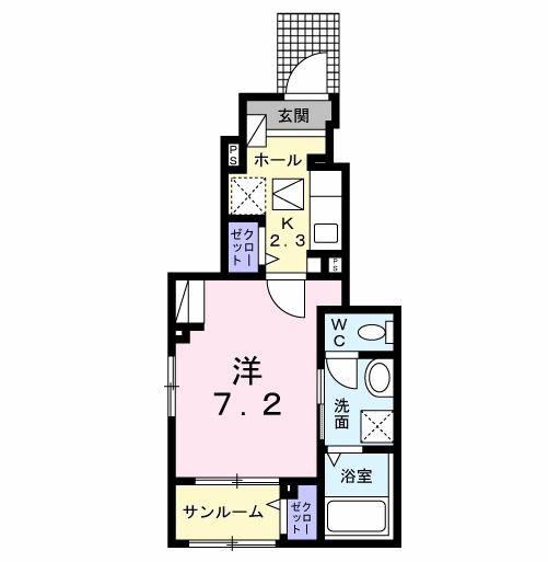 ユーフォリア(1K/1階)の間取り写真