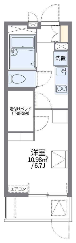 レオパレス グリーンメゾン(1K/1階)の間取り写真