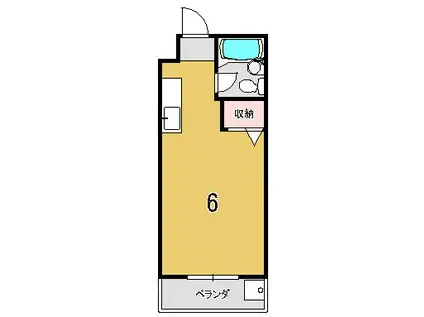 ベストラ館(ワンルーム/2階)の間取り写真