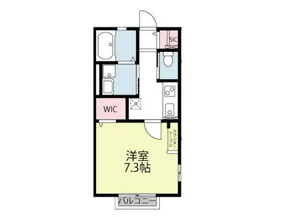 プログレス(1K/2階)の間取り写真