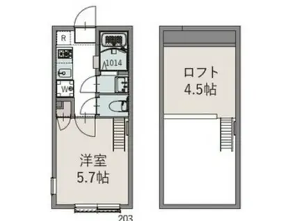 グレイスウッド三ツ沢上町(1K/2階)の間取り写真