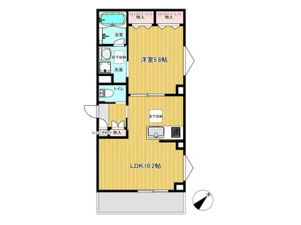 プラザ南流山(1LDK/1階)の間取り写真