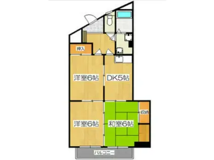 ヒロタマンション(3DK/5階)の間取り写真