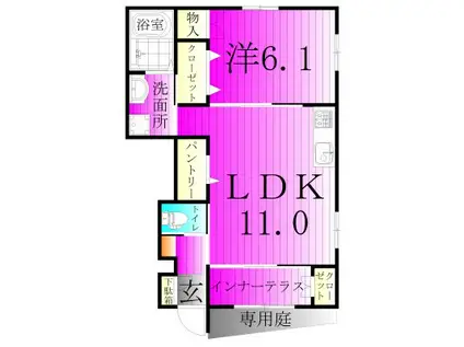 クレシア(1LDK/1階)の間取り写真