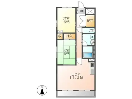 クレアール壱番館(2LDK/4階)の間取り写真