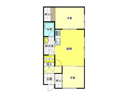 コーポアサヒII(2LDK/1階)の間取り写真