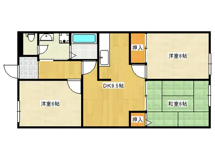 エコロシティー七松(3DK/2階)の間取り写真