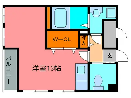 ラフィーネ川西(ワンルーム/2階)の間取り写真