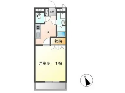 ハート・ピュア宇和田(1K/2階)の間取り写真