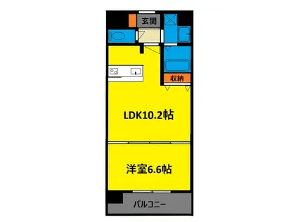 第6ライブリービル(1LDK/3階)の間取り写真