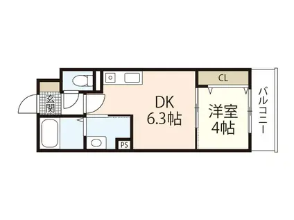 KOTI井口明神(1DK/2階)の間取り写真