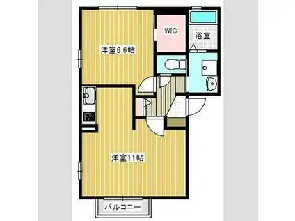 ヌーヴェルサンタナール(1LDK/1階)の間取り写真