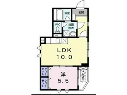 アドニスター・西大井(1LDK/2階)の間取り写真