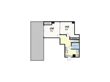 西荻セントラルマンション(2K/4階)の間取り写真