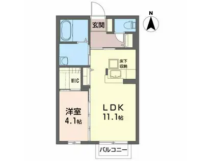 オランジュ(1LDK/1階)の間取り写真