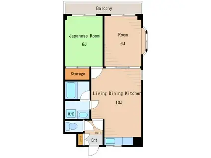 サンライズタナカ(1LDK/2階)の間取り写真