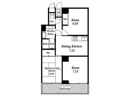 カーサデルソル(3DK/5階)の間取り写真