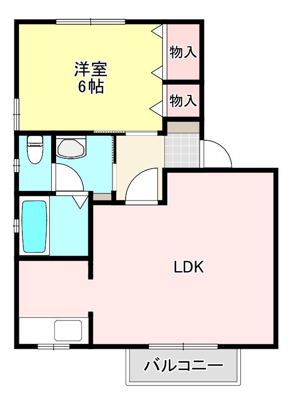 クレストI(1LDK/1階)の間取り写真
