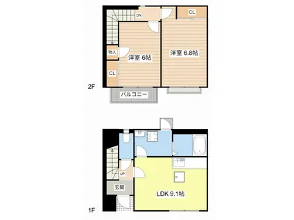 BRANCHE1043(2LDK/1階)の間取り写真