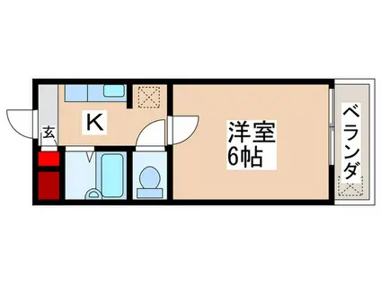 メゾンコバヤシ(1K/2階)の間取り写真