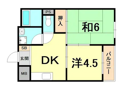 マンションカミシマ(2DK/3階)の間取り写真
