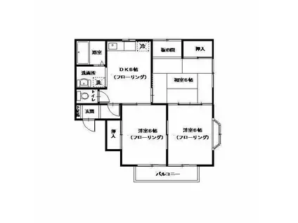 KハイツF(3DK/2階)の間取り写真