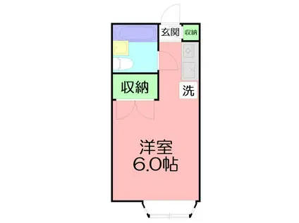 ブルーグレイス永田東I(ワンルーム/2階)の間取り写真