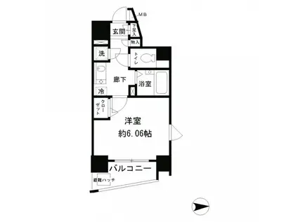 レジディア新中野(1K/5階)の間取り写真
