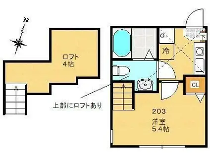 シティハイツ文京(1K/2階)の間取り写真