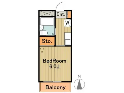 エーリフローレンスB(1K/1階)の間取り写真